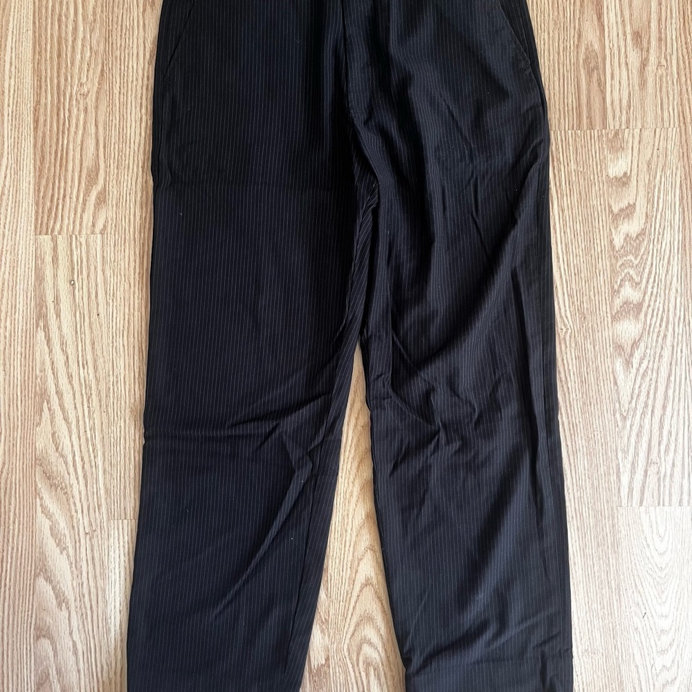 Burberry Black Pinstripe Dress Pants